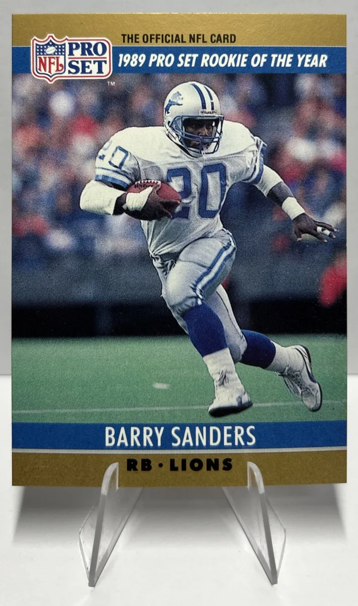 Front of 1990 Pro Set Barry Sanders Rookie of the Year #1.