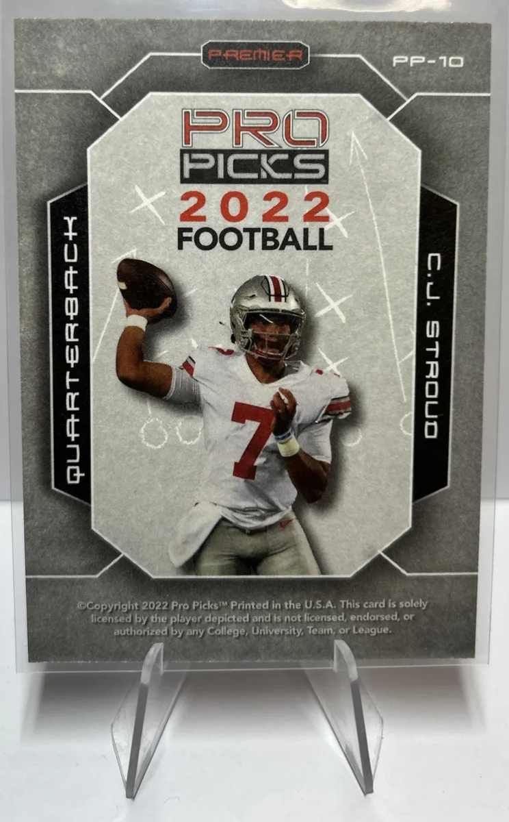 Back of 2022 Pro Picks C.J. Stroud #PP-10.