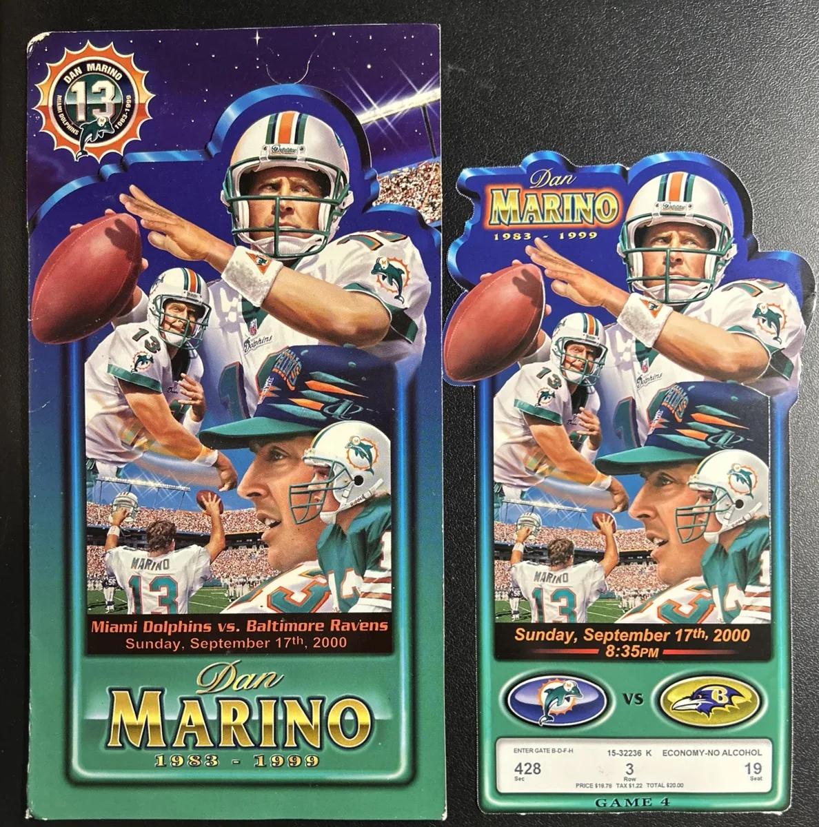 Dan Marino Retirement Commemorative Ticket Stub.