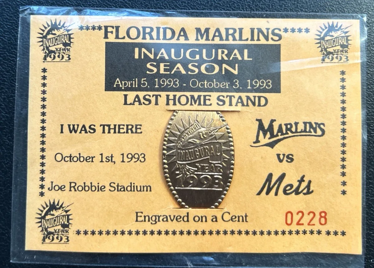 1993 Florida Marlins Inaugural Commemorative Cent.
