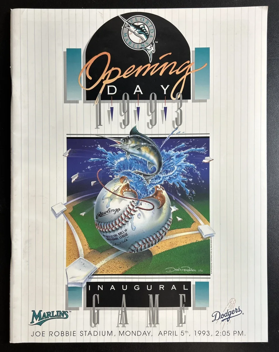 1993 Florida Marlins Opening Day Program.