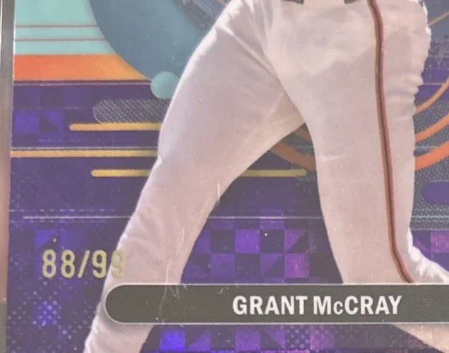 Detail of 2025 Topps Finest Grant McCray Purple Checkerboard #130.