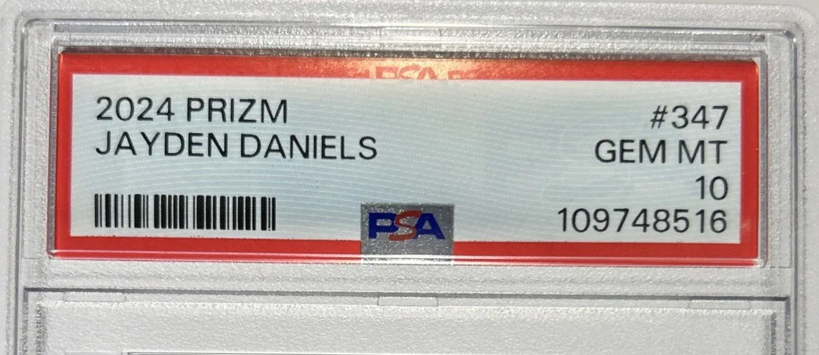 Slab label for 2024 Panini Prizm Jayden Daniels #347.