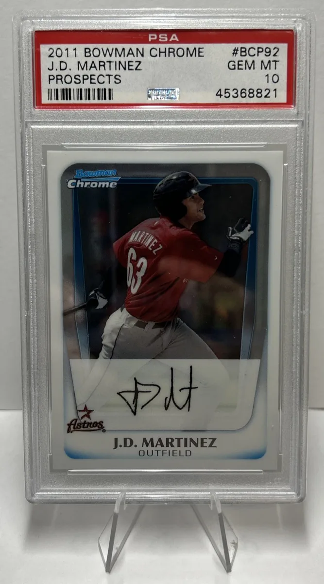 Front of 2011 Bowman Chrome J.D. Martinez #BCP92.