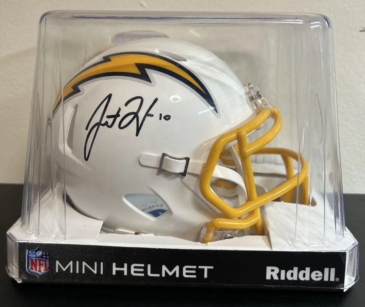 Justin Herbert Signed Chargers Mini Helmet.