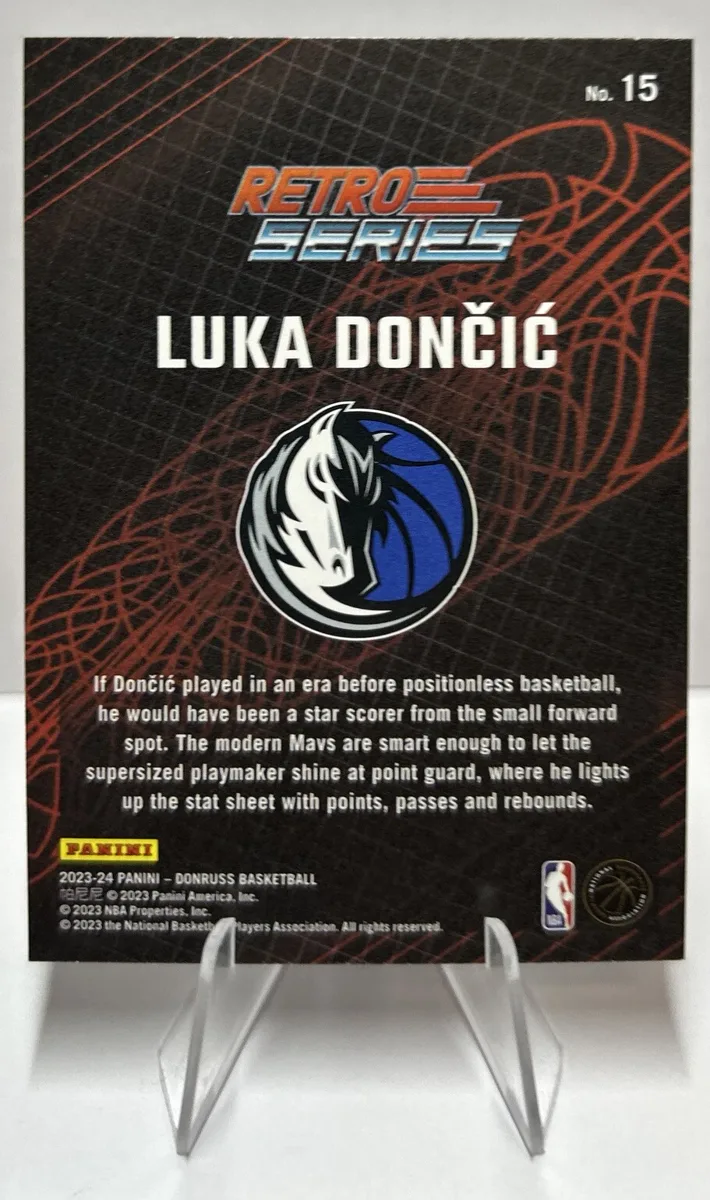 Back of 2023–24 Donruss Luka Dončić Retro Series #15.