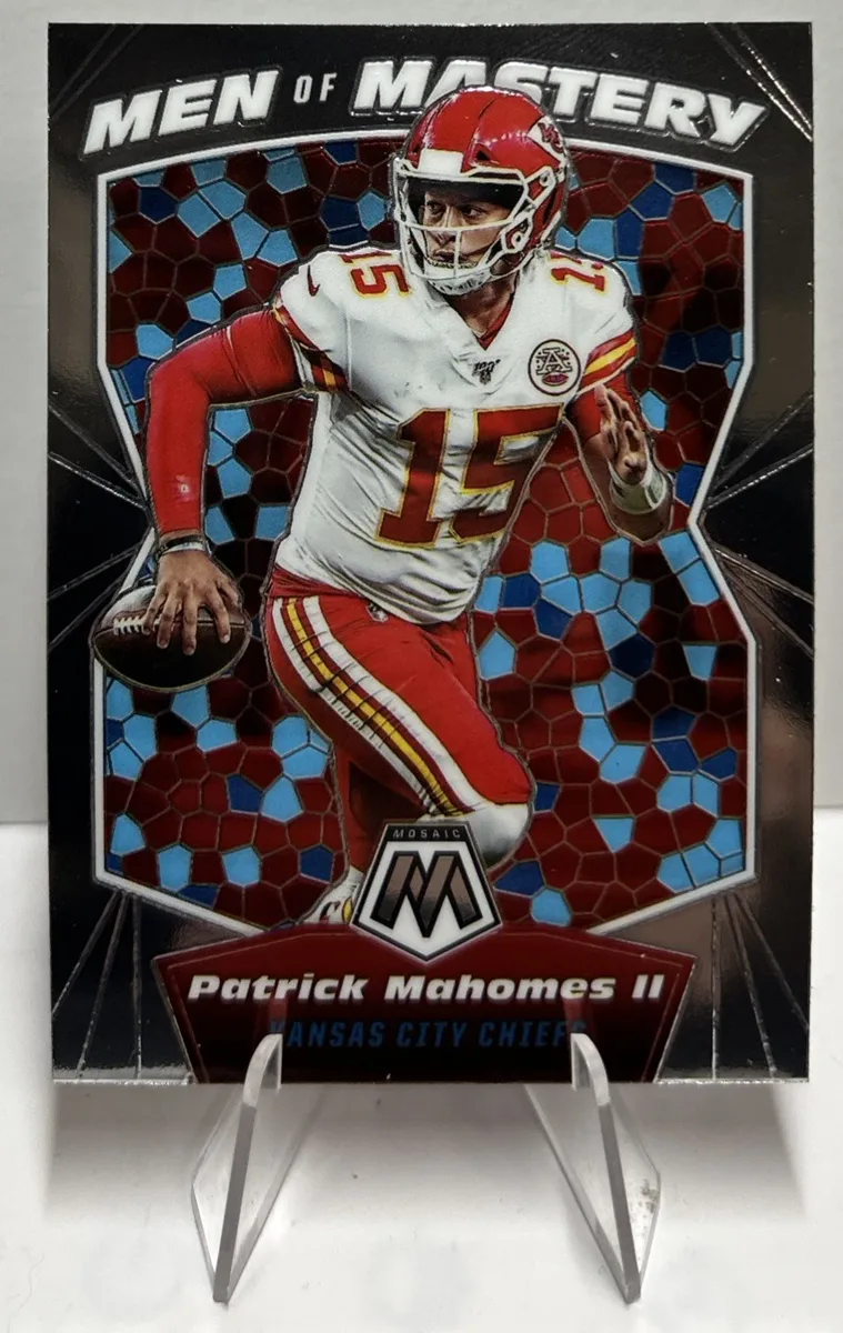 Front of 2020 Panini Mosaic Patrick Mahomes II Men of Mastery #MM9.