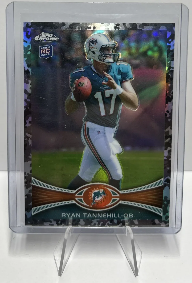 Front of 2012 Topps Chrome Ryan Tannehill Camo Refractor #109.