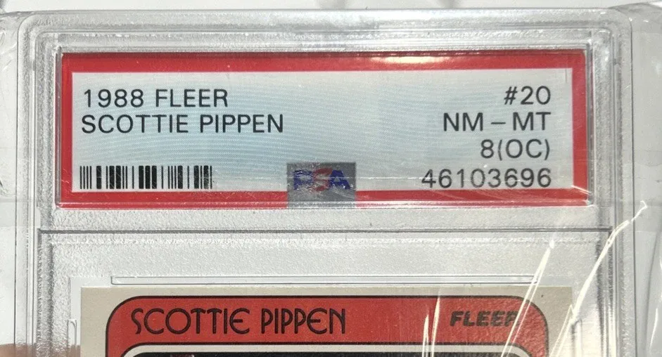 Slab label for 1988 Fleer Scottie Pippen #20.