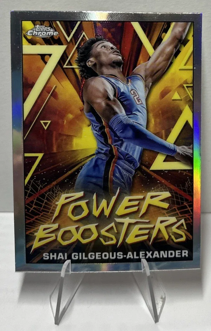 Front of 2023–24 Topps Chrome Shai Gilgeous-Alexander Power Boosters #PB13.