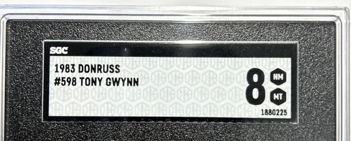 Slab label for 1983 Donruss Tony Gwynn #598.